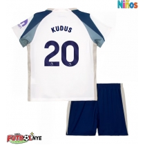 Camiseta Tottenham Hotspur Mohammed Kudus #20 Primera Equipación para niños 2025-26 manga corta (+ pantalones cortos)
